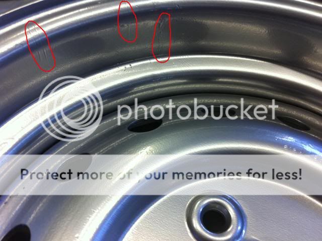 TR6 Tr6 rim before and after powder coating.